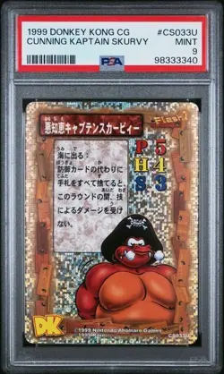 1999 DONKEY KONG CARD GAME #CS033U CUNNING KAPTAIN SKURVY PSA 9 POP 1 - Image 1