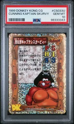 1999 DONKEY KONG CARD GAME #CS033U CUNNING KAPTAIN SKURVY PSA 10 POP 3 - Image 3