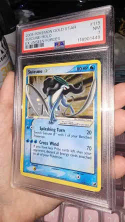 Pokemon 2005 EX Unseen Forces Gold Star #115 Suicune Holo PSA 7 - Image 2