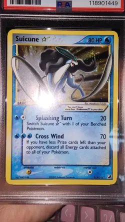 Pokemon 2005 EX Unseen Forces Gold Star #115 Suicune Holo PSA 7 - Image 3