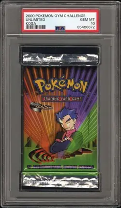 Gym Challenge Unltd. Foil Pack PSA 10 KOGA Graded Booster Pack Pokemon Clean VTG - Image 1