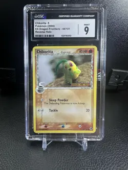 2006 Vintage Pokemon Chikorita Reverse Foil Ex Dragon Frontiers 44/101 CGC 9 - Image 1