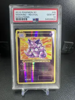 2016 Pokemon XY Evolutions NIDOKING Rev Foil #45 PSA 10 Reverse Holo - Image 1