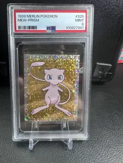 1999 Merlin Pokemon Mew Prism #S25 PSA 9 Holo Mint - Image 1