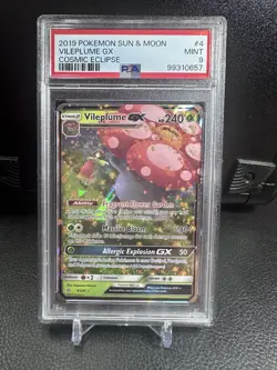 2019 POKEMON Vileplume GX Cosmic Eclipse 4/236 PSA MINT 9 - Image 1