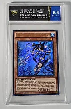 YUGIOH NEPTABYSS, THE ATLANTEAN PRINCE BOSH-EN092 1ST ULTRA TGA 8.5 Yu-Gi-Oh - Image 1