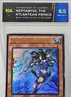 YUGIOH NEPTABYSS, THE ATLANTEAN PRINCE BOSH-EN092 1ST ULTRA TGA 8.5 Yu-Gi-Oh - Image 3