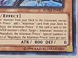 YUGIOH NEPTABYSS, THE ATLANTEAN PRINCE BOSH-EN092 1ST ULTRA TGA 8.5 Yu-Gi-Oh - Image 4