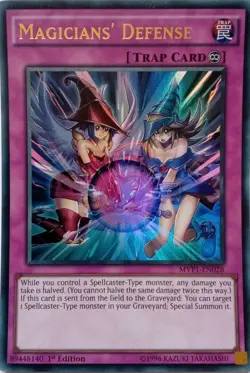 MVP1-EN028 MAGICIANS' DEFENSE ULTRA RARE 1ST EDITION YuGiOh CARD - Image 1