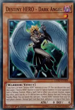 LEHD-ENA09 DESTINY HERO - DARK ANGEL COMMON 1ST EDITION YuGiOh CARD - Image 1