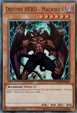 LEHD-ENA04 DESTINY HERO - MALICIOUS COMMON 1ST EDITION YuGiOh CARD - Image 1