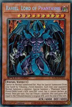 SGX3-ENG03 RAVIEL, LORD OF PHANTASMS SECRET RARE 1ST EDITION YuGiOh CARD - Image 1