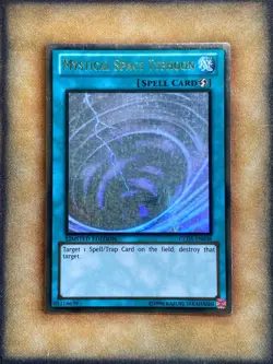 Yugioh Mystical Space Typhoon GLD5-EN038 Gold Ghost Rare Limited Edition LP - Image 1