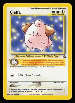 Cleffa 31 WOTC Black Star Promo Pokemon Card - Image 1