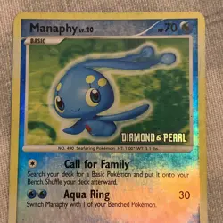 Manaphy Diamond & Pearl Stamped 9/130 Burger King Promo Holo Pokemon Card - Image 3