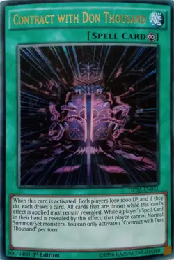 DUSA-EN041 CONTRACT WITH DON THOUSAND ULTRA RARE 1ST EDITION YuGiOh CARD - Image 1