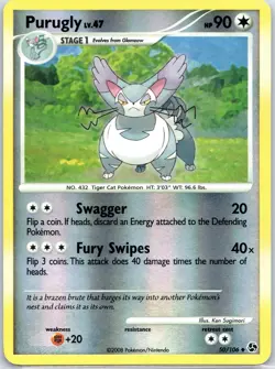 Pokemon Card - Purugly Great Encounters 50/106 Reverse Holo - Image 1