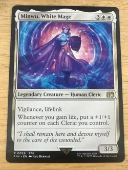 MINWU, WHITE MAGE mtg NM-M Final Fantasy 1 Rare - Image 1