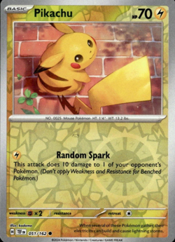 Pikachu - Reverse Holo - Uncommon - Temporal Forces - Pokemon - 051/162 - Image 1