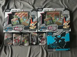 (Lot) Pokemon TCG: Black Bolt ETB, 2 Victini Illust. Boxes, and Unova Mini Tins - Image 1