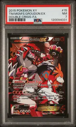 Pokemon Team Magma’s Groudon EX 15/34 Full Art - Double Crisis - PSA 7 NM - Image 1