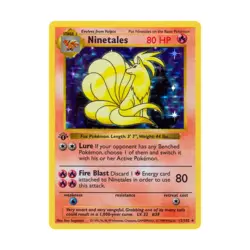 Pokemon Pokemon Base Set (Shadowless) Ninetales (HR) #12 (1st Ed Holo) VG - Image 1