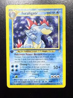 Feraligatr 4/111 Neo Genesis - 1st Edition - Holo Vintage Wotc Pokemon - HP/DMG - Image 1