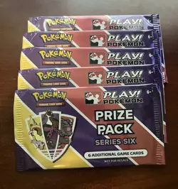 Pokemon TCG Prize Pack Series 6 Lot of 5 Sealed Packs - Image 1