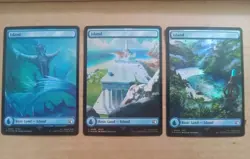 Set of 3 Island Full Art Foil 297/298/299 Final Fantasy NM MTG Magic Mint Cards - Image 1