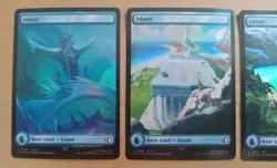 Set of 3 Island Full Art Foil 297/298/299 Final Fantasy NM MTG Magic Mint Cards - Image 2