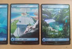 Set of 3 Island Full Art Foil 297/298/299 Final Fantasy NM MTG Magic Mint Cards - Image 3