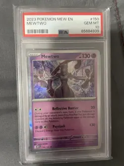 Pokemon 2023 Mew en 151 Mewtwo Reverse Holo #150 PSA 10 Gem Mint - Image 1