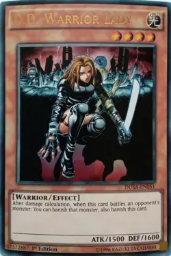 DUSA-EN051 D.D. WARRIOR LADY ULTRA RARE 1ST EDITION YuGiOh CARD - Image 1