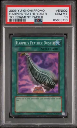 Yugioh PSA 10 2006 Harpie's Feather Duster TP8-EN002 Super Rare Promo *3713 - Image 1