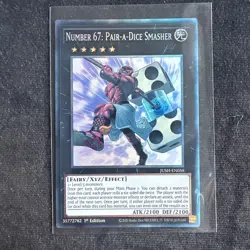 Yugioh Number 67: Pair-A-Dice Smasher JUSH-EN058 Collectors Rare 1st Edition - Image 1