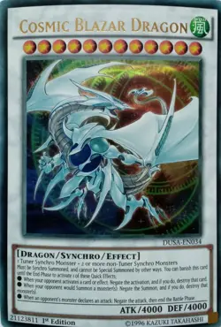 DUSA-EN034 COSMIC BLAZAR DRAGON ULTRA RARE 1ST EDITION YuGiOh CARD - Image 1