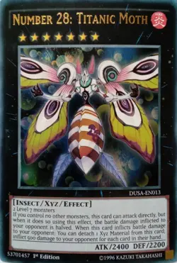 DUSA-EN013 NUMBER 28: TITANIC MOTH ULTRA RARE 1ST EDITION YuGiOh CARD - Image 1