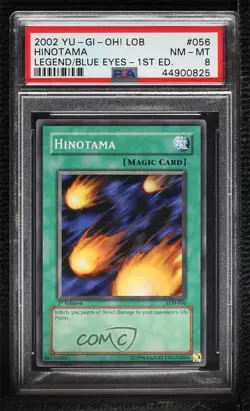 Hinotama 1st Ed. YuGiOh Legend of Blue Eyes White Dragon PSA 8 2002 vv7 - Image 1