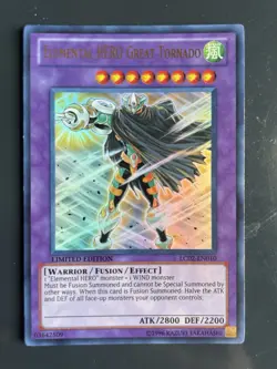 Yugioh! Elemental HERO Great Tornado LC02-EN010 Limited Edition LP - Image 1