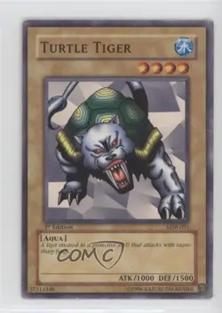 Turtle Tiger 1st Ed. YuGiOh Legend of Blue Eyes White Dragon #LOB-023 2002 n3t - Image 1