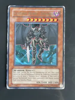 Yugioh! Destiny End Dragoon AND Destiny Hero Dogma LCGX-EN140 Super Rare LP - Image 3