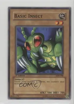 Basic Insect 1st Ed. YuGiOh Legend of Blue Eyes White Dragon #LOB-008 2002 16f0 - Image 1