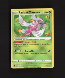Radiant Tsareena 016/195 Silver Tempest Ultra Rare Holo Pokemon Card NM - Image 1