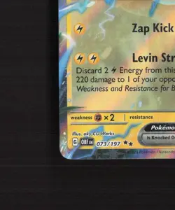 Pawmot ex 073/197 Obsidian Flames Ultra Rare Holo Pokemon Card LP+ - Image 5