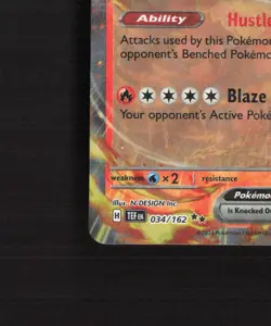 Incineroar ex 034/162 Temporal Forces Ultra Rare Holo Pokemon Card NM - Image 5
