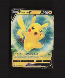 Pikachu V SWSH198 Sword & Shield Black Star Promo Holo Pokemon Card LP - Image 1