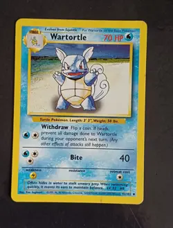 Pokemon TCG Wartortle Base Set Uncommon Card 42/102 LP Condition - Image 1