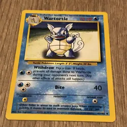 Pokemon TCG Wartortle Base Set Uncommon Card 42/102 LP Condition - Image 1