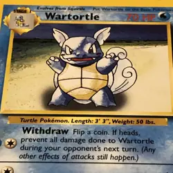 Pokemon TCG Wartortle Base Set Uncommon Card 42/102 LP Condition - Image 2