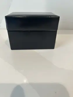 Black Leather Card Deck Storage Box New Made For Nieman Marcus - Image 1
